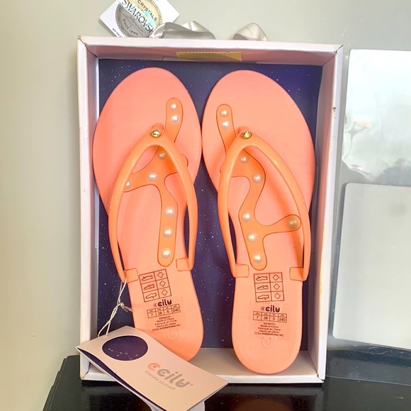 ccilu Shoes - Stepping Stones Peach Pearl Rovmia Sandals by CCILU with Swarovski Crystals